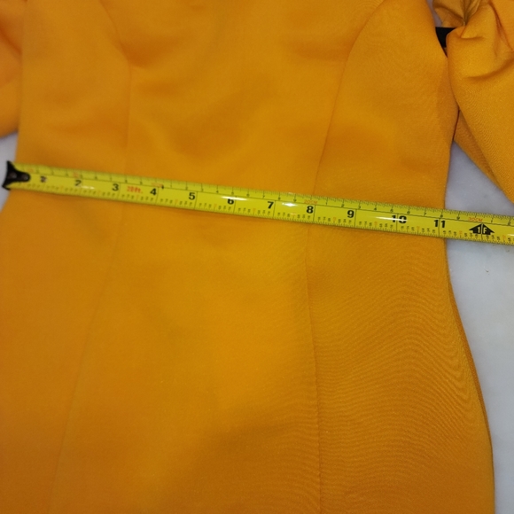 NWT ASOS Design Puff Sleeve Asymmetric midi dress, Size 4, Orange - Picture 7 of 7